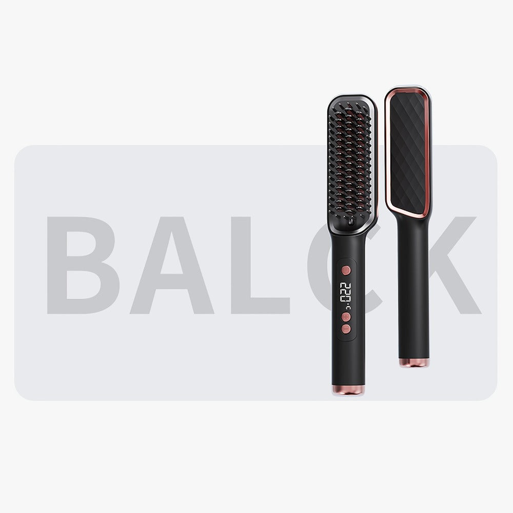 Hair Straightening Brush | 30-60 Sec Fast Heating | 3 Temperature Settings | Wide-Spaced Smooth Glide Teeth | Tangle-Free Anti-Winding Anti-Damage | Professional Hair Straightener Comb Gift for Women