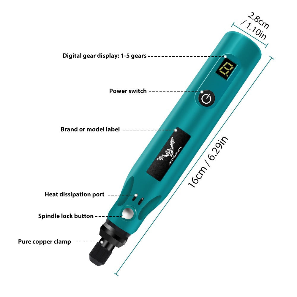 Electric Engraving Pen Kit 25/39PCS - Rechargeable Rotary Tool Set with Adjustable Speed for Engraving, Sanding, Polishing, Drilling & Etching - Portable Multifunctional Power Tool for DIY Crafts