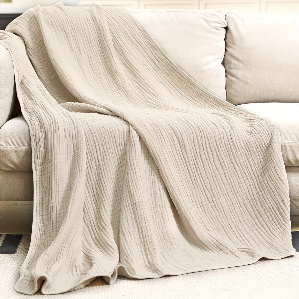 Morandi Cotton Muslin Blanket 6-Layer ¨C Soft Gauze Throw for Couch & Bed, Lightweight Breathable All Season, Machine Washable, 6 Colors
