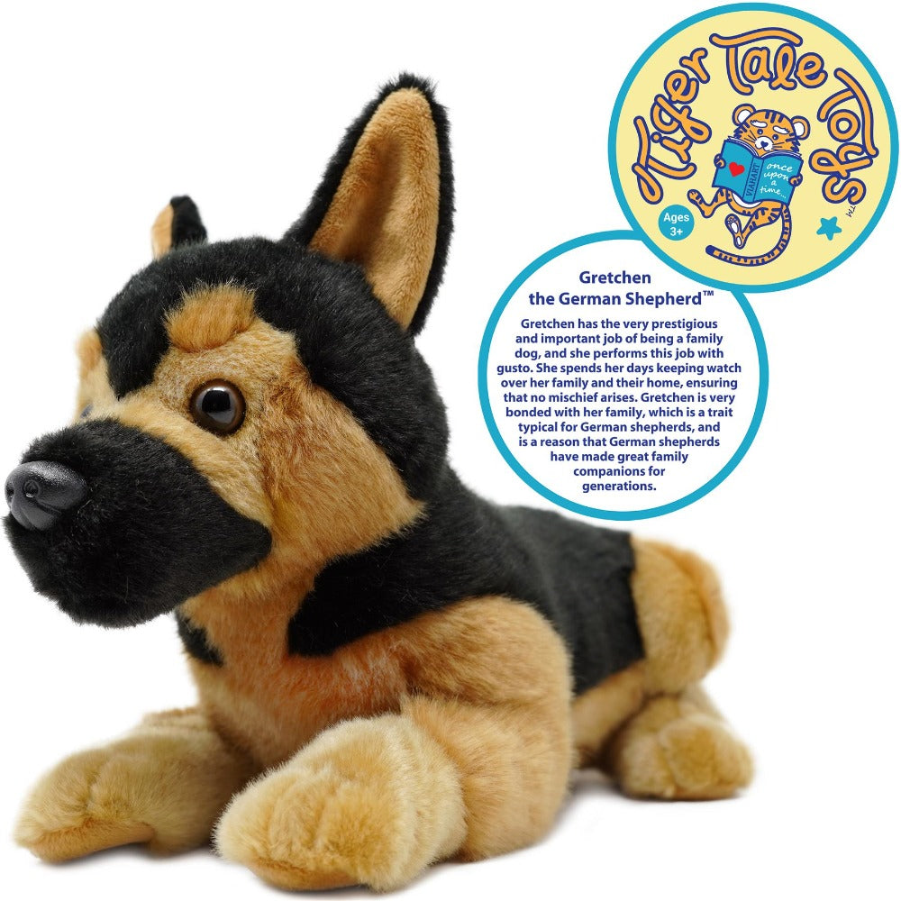 German Shepherd Stuffed Animal 15 Inch Plush Toy - Realistic Soft Dog Plushie Gift for Kids, Gretchen The German Shepherd by Viahart
