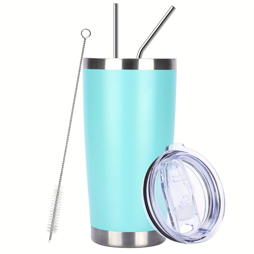 Stainless Steel Insulated Tumblers with Lid and Straw Bulk 20oz 304 Double Wall Vacuum Travel Mug for Hot Iced Coffee Drinks Water Cup Set 8pcs 12pcs 24pcs White Navy Blue Red Silver Black Mix