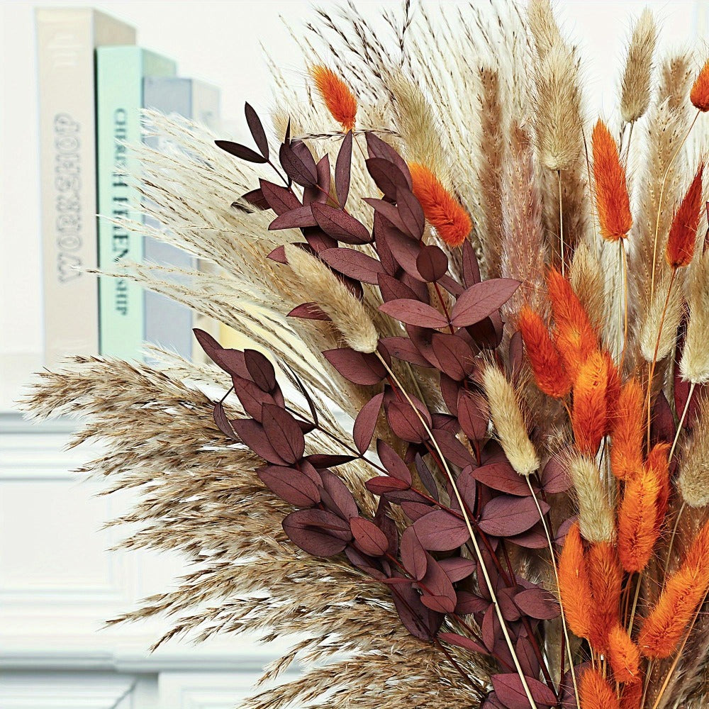 Artificial Pampas Grass Bouquet 72pcs ¨C Bohemian Rustic Farmhouse Decor for Home Wedding Centerpiece Halloween Thanksgiving Valentine's Day Cafe