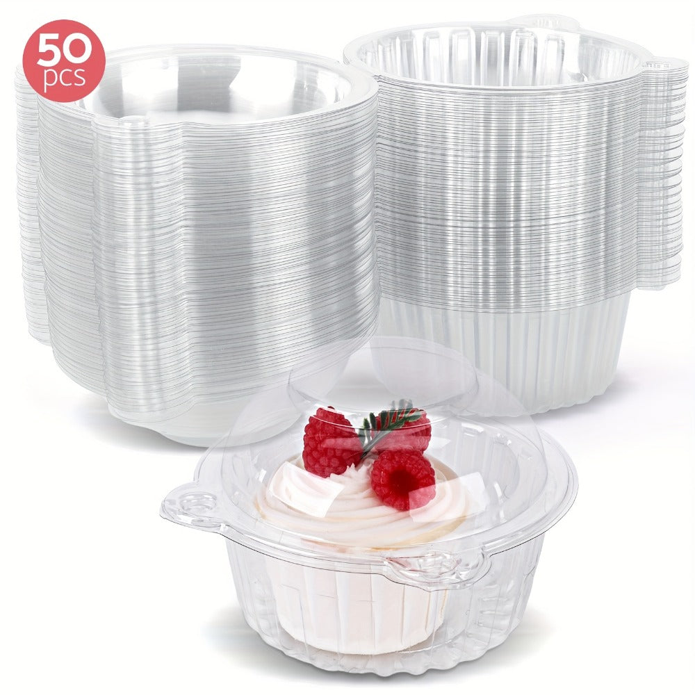 Individual Cupcake Boxes with Dome Lids 80 Pack - Clear Plastic Single Cupcake Containers with Flip Top Closure for Cupcakes Muffins and Pastries, Perfect for Bakery Home Kitchen Party Picnic and Gifting