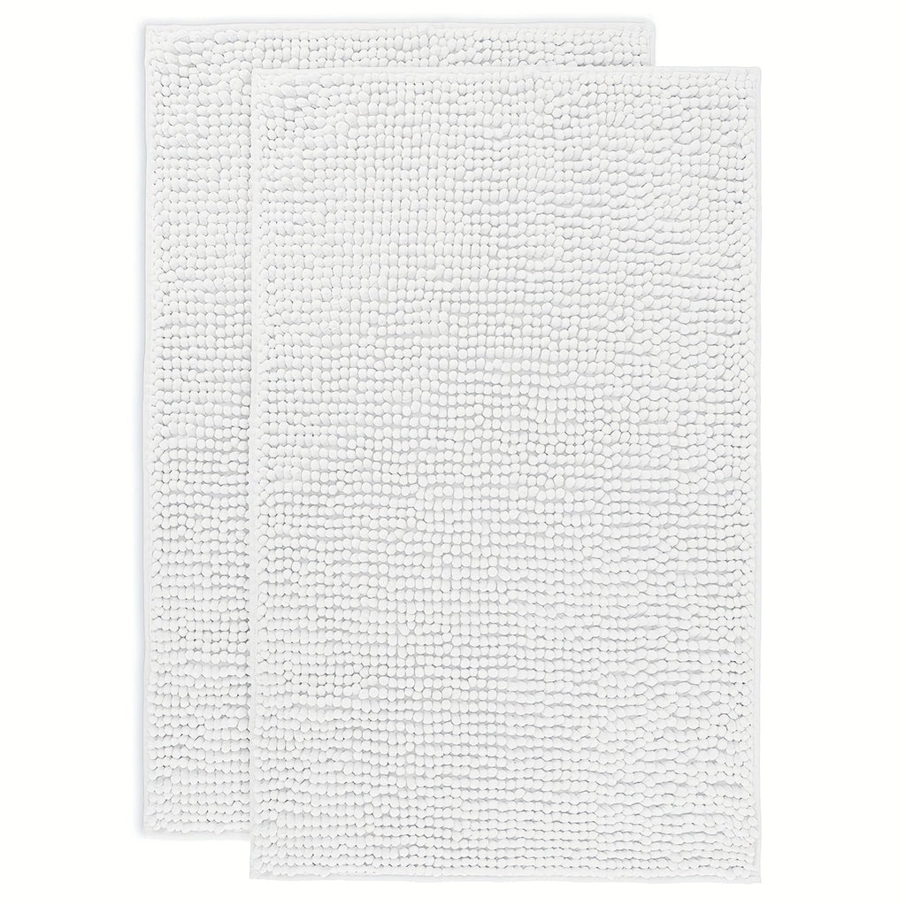 Chenille Bath Rug Extra Thick Soft Absorbent Non-Slip Bathroom Mat Machine Washable, Multiple Sizes & Colors