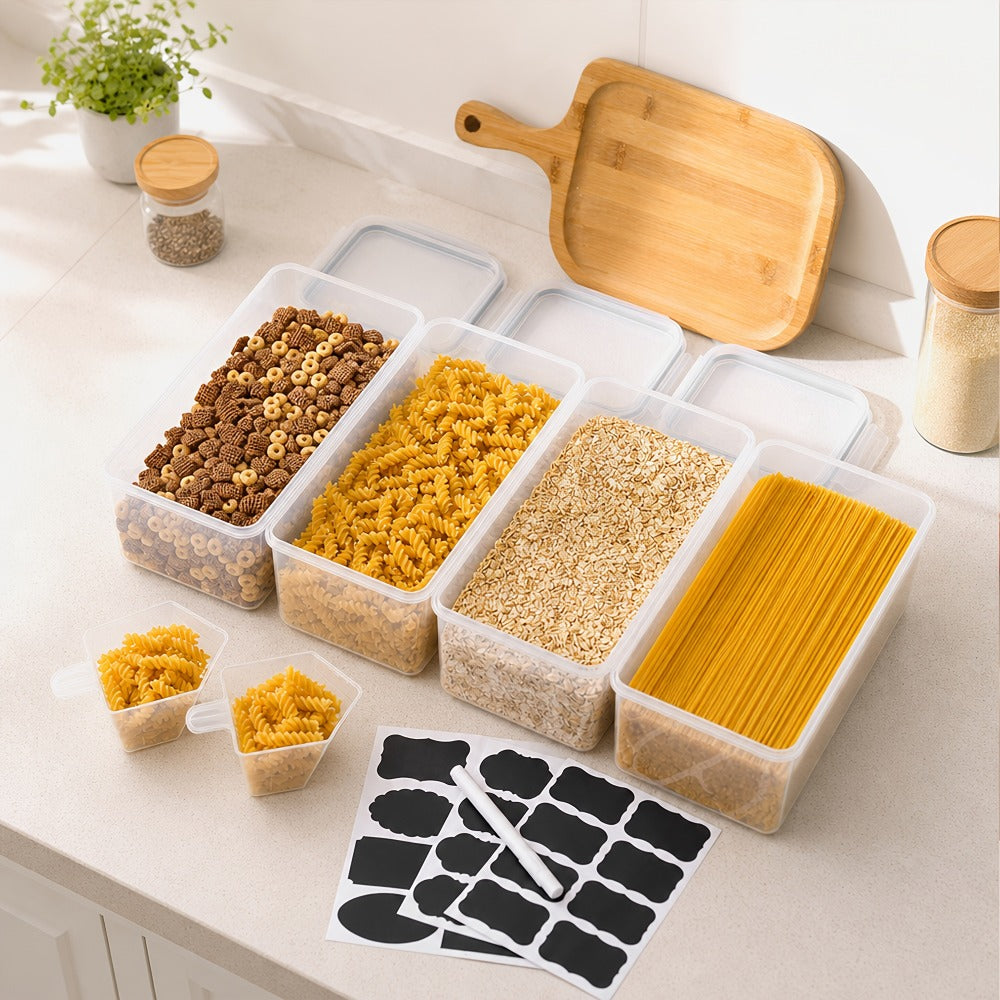 Pantry Storage Containers 4-Pack Airtight with Lids 108oz BPA-Free Plastic Spaghetti Pasta Organizer Gull-Wing Lock Kitchen Pantry Organization Fridge Freezer Safe