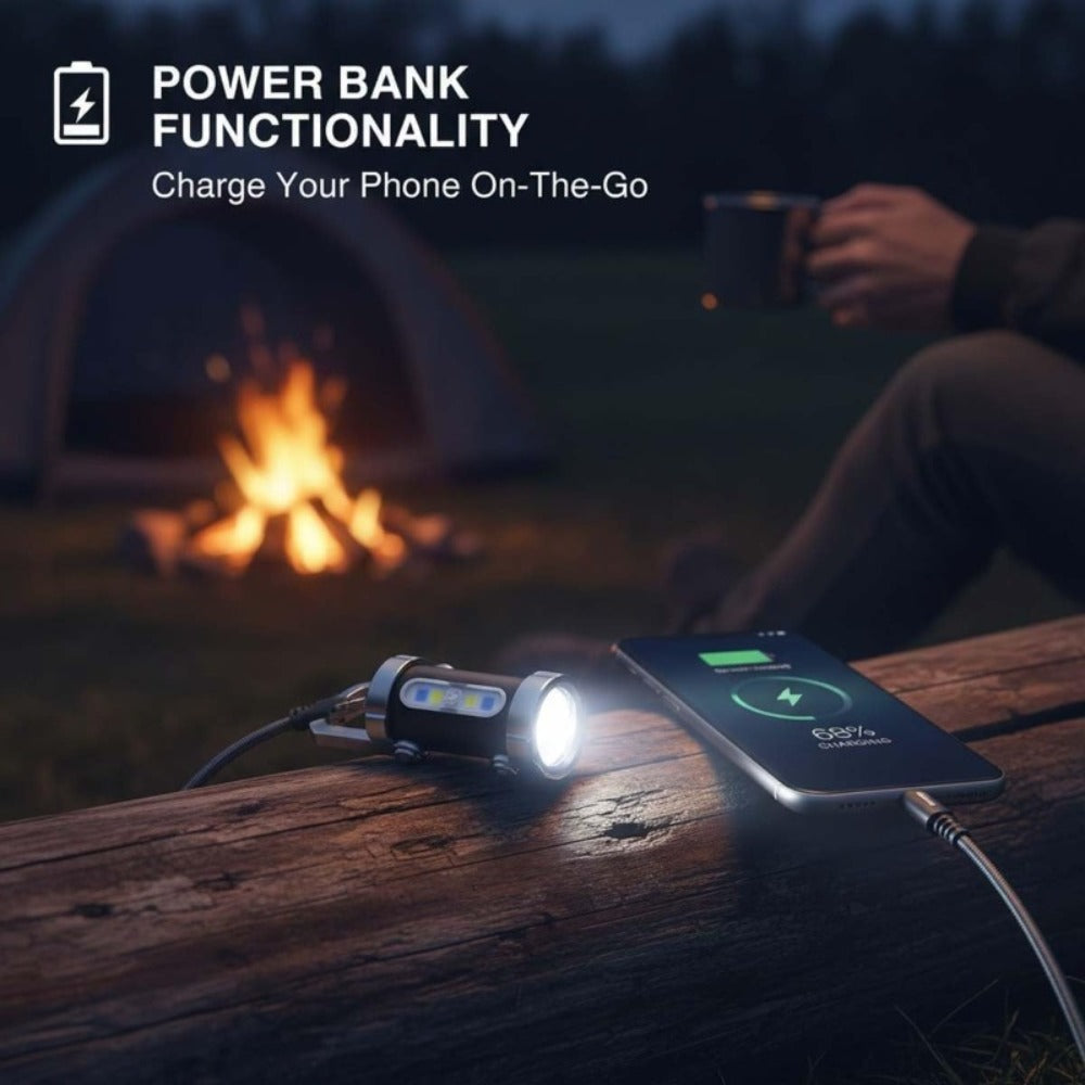 Mini Keychain Flashlight 4 Pack USB Rechargeable, 1200 Lumens 7 Modes Compact EDC Pocket Flashlight with Phone Charging Function, Clip-On Portable Torch for Hiking Camping Emergency Outdoor Survival