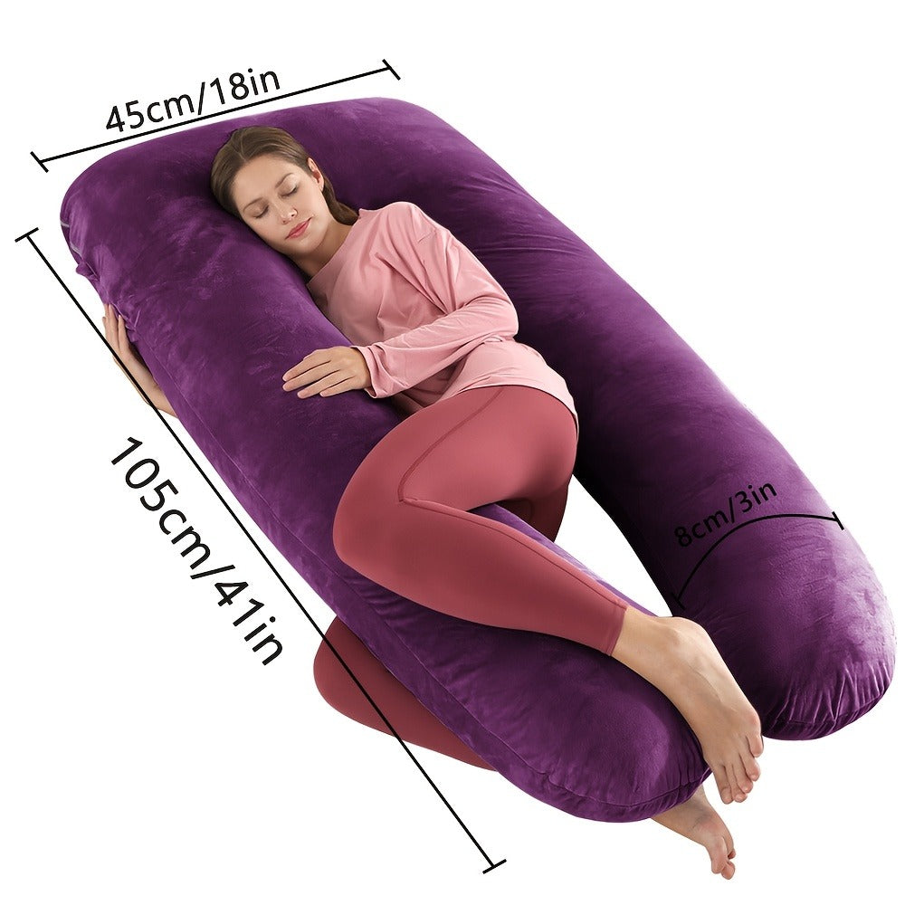 Maternity Pillow Full Body Pillow J-Shaped Pregnancy Pillow with Removable Cover Back Leg Tummy Support Multiple Styles & Sizes