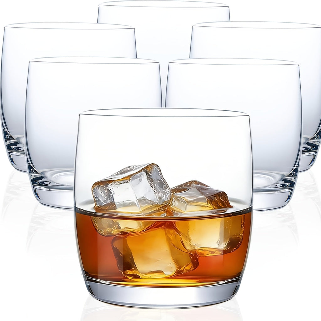 Crystal Rocks Glasses Set of 6 ¨C 10.5oz Premium Whiskey Tumbler, Clear Bourbon Scotch Cocktail Drinking Glasses, Dishwasher Safe Old Fashioned Glassware for Home Bar, Restaurant, Gift for Men