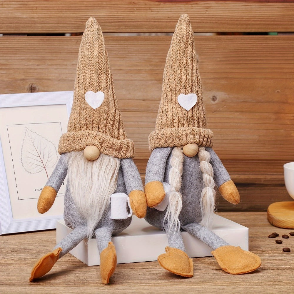 Gnome Home Decor 2pcs Set ¨C Collectible Holiday Gnomes Figurines for Living Room, Bedroom, Office, Birthday & Party Decorations, Gifts for Men & Women