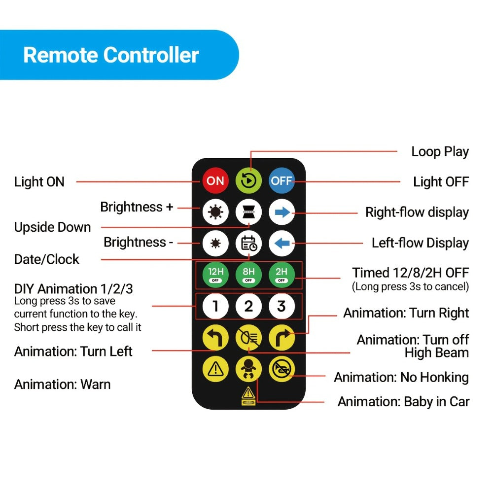 LED Scrolling Display Board with Bluetooth App Control, USB Powered Programmable RGB Matrix Panel for Text, Patterns & Animations, Indoor Sign for Shop, Bar, Hotel, Gas Station, Restaurant, Movie Screen