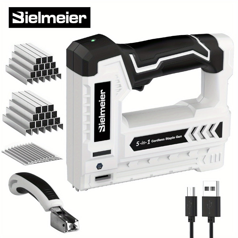 Cordless Stapler Brad Nailer 2-in-1 4V / 20V No Compressor ¨C Lightweight with Battery, Charger & 1600pcs Nails & Staples, for Carpentry, Home Improvement, Upholstery & DIY ¨C Multiple Colors & Upgrade Versions