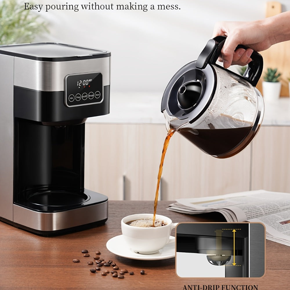 Programmable Drip Coffee Maker 10-Cup Touchscreen Pause and Serve Stainless Steel Carafe Keep Warm Auto Shut-Off for Home Kitchen Office Black