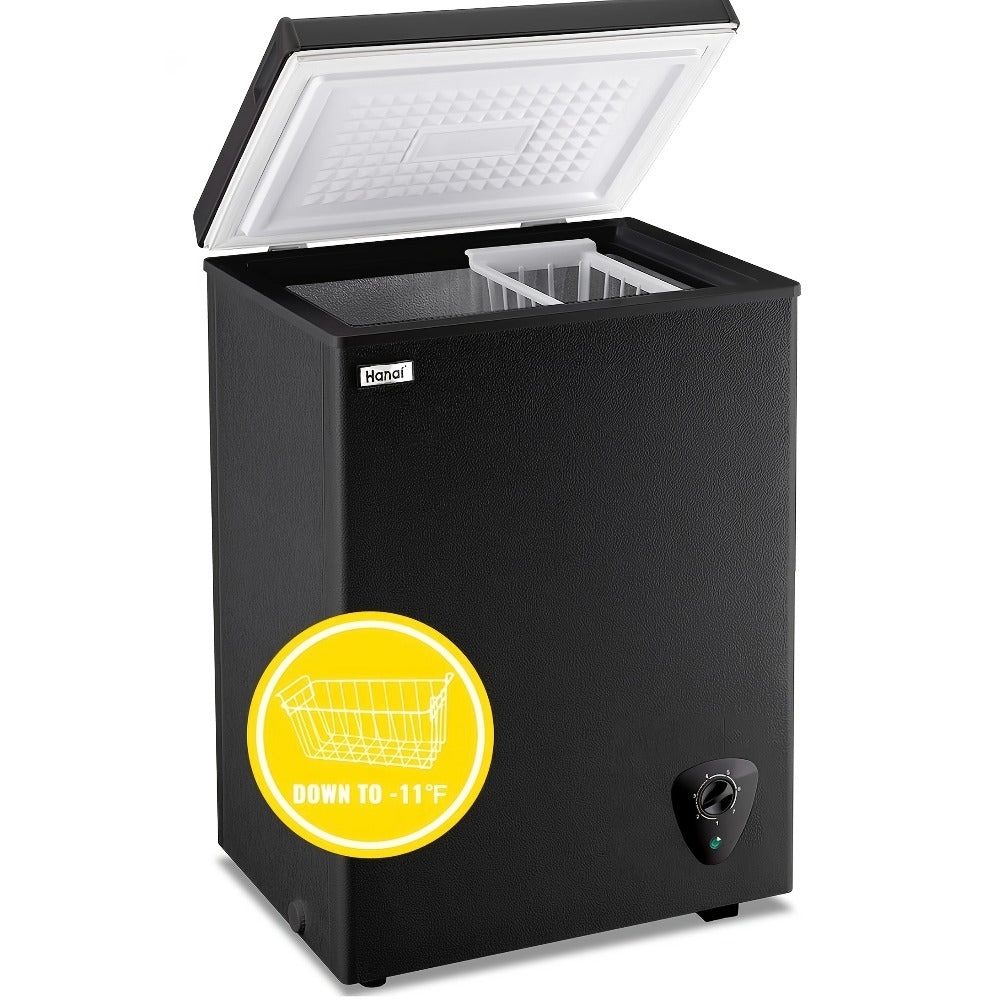 Chest Freezer, Compact Mini Deep Freezer with 7-Level Temperature Control (-11.2¡ãF to 50¡ãF), Low Noise R600a Compressor, Removable Basket ¨C 3.8 Cu Ft Upright Freezer for Dorm, Apartment, Garage & Home Kitchen