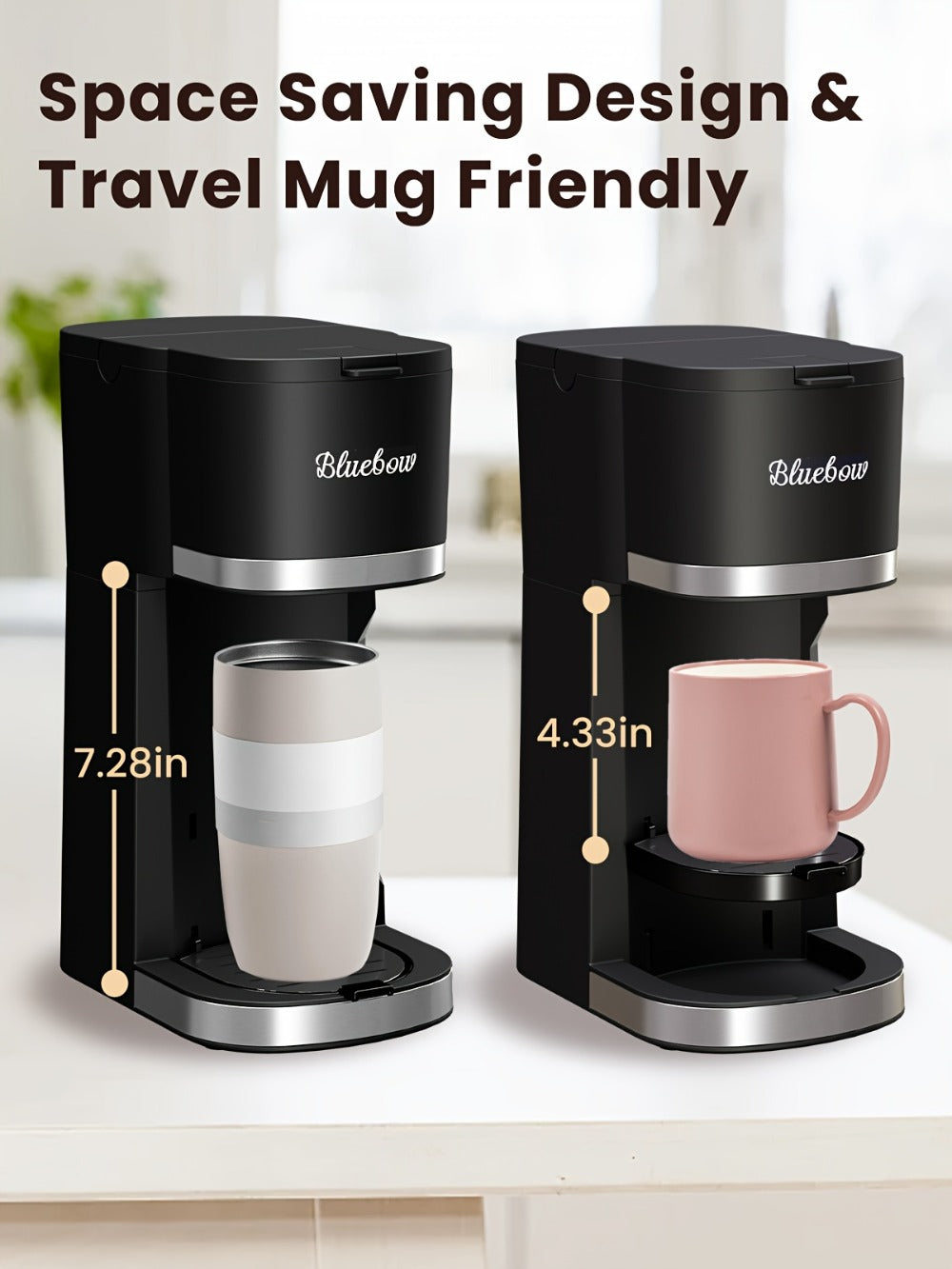Single Serve Coffee Maker 3-in-1 ¨C Hot & Iced Coffee Machine Compatible with K-Cup Pods, Ground Coffee & Tea, 6-12 oz Brew Sizes, Iced Tea Maker, Compact Countertop Brewer ¨C Black (CM6080/CM6070)