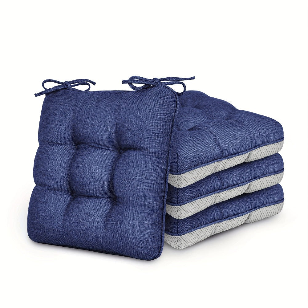 Memory Foam Chair Cushions 4/8 Pack, Non-Slip Seat Pads for Dining Chairs, Kitchen, Office & Patio ¨C Indoor Outdoor Chair Pads M/L Size
