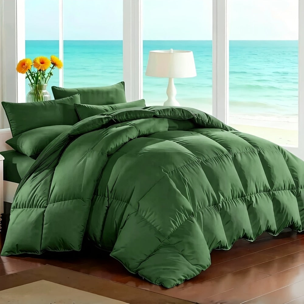 Comforter Set 7-Piece Bed in a Bag Queen King Full Soft Microfiber Down Alternative Comforter Fitted Sheet Flat Sheet Pillow Shams Pillowcases All Season Bedding Set 34 Colors