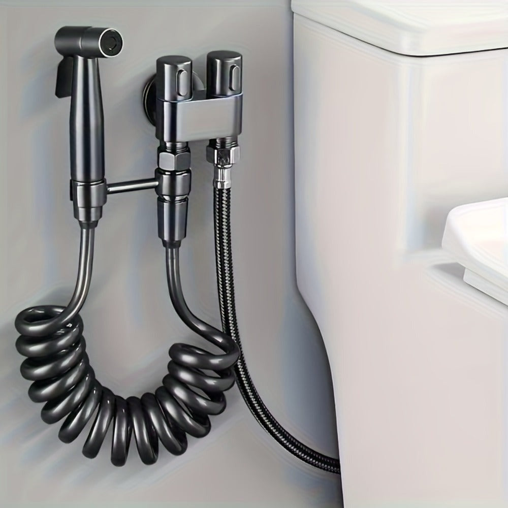Handheld Bidet Sprayer Kit 6-Piece Wall Mounted Toilet Sprayer Set with Hose & Holder - Adjustable Pressure, Self-Cleaning Personal Hygiene Sprayer for Bathroom, Pet Shower & Toilet Cleaning