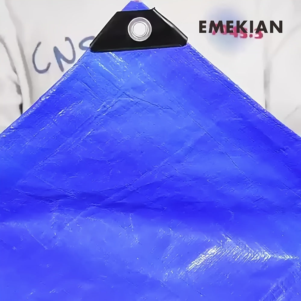 Heavy Duty Tarp Waterproof UV Resistant Tarpaulin ¨C Thickened PE Double-Sided Blue Orange Rainproof Sun Shade Cover with Grommets & Rope for Outdoor Camping Garden Vehicle Boat Protection