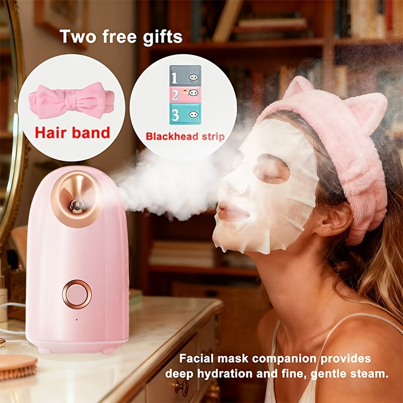 Facial Steamer Nano Ion Mist - Deep Pore Cleansing Home Spa Face Steamer with 360¡ã Rotatable Arm, Blackhead Remover, Portable & Salon-Grade Skin Hydration Beauty Tool
