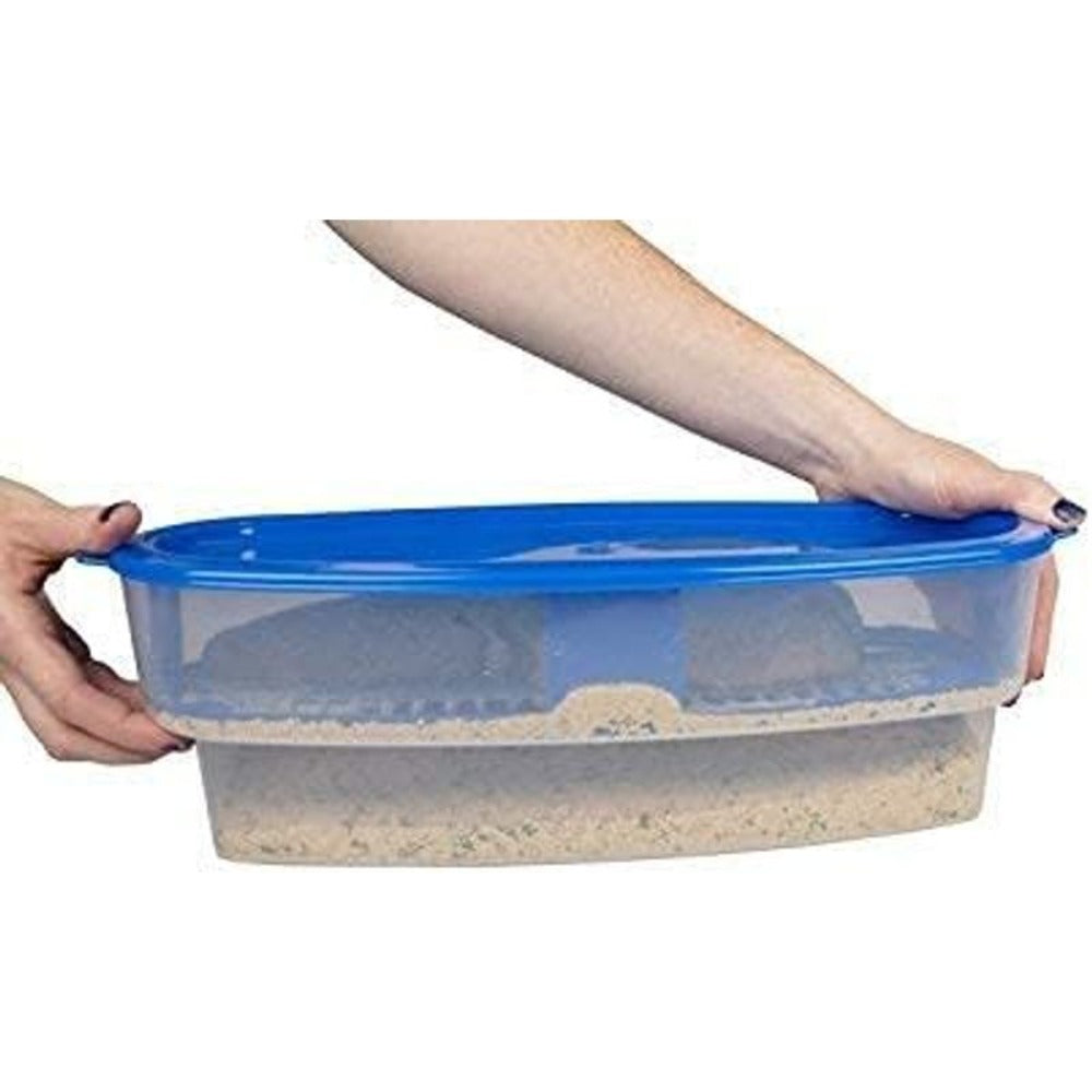 Breading Station Tray XL All-in-One Mess-Free Batter Bowl with Lid, Pour Seasoning Add Meat or Vegetables & Shake, Dishwasher Safe Polypropylene Breader for Frying Cooking Camping