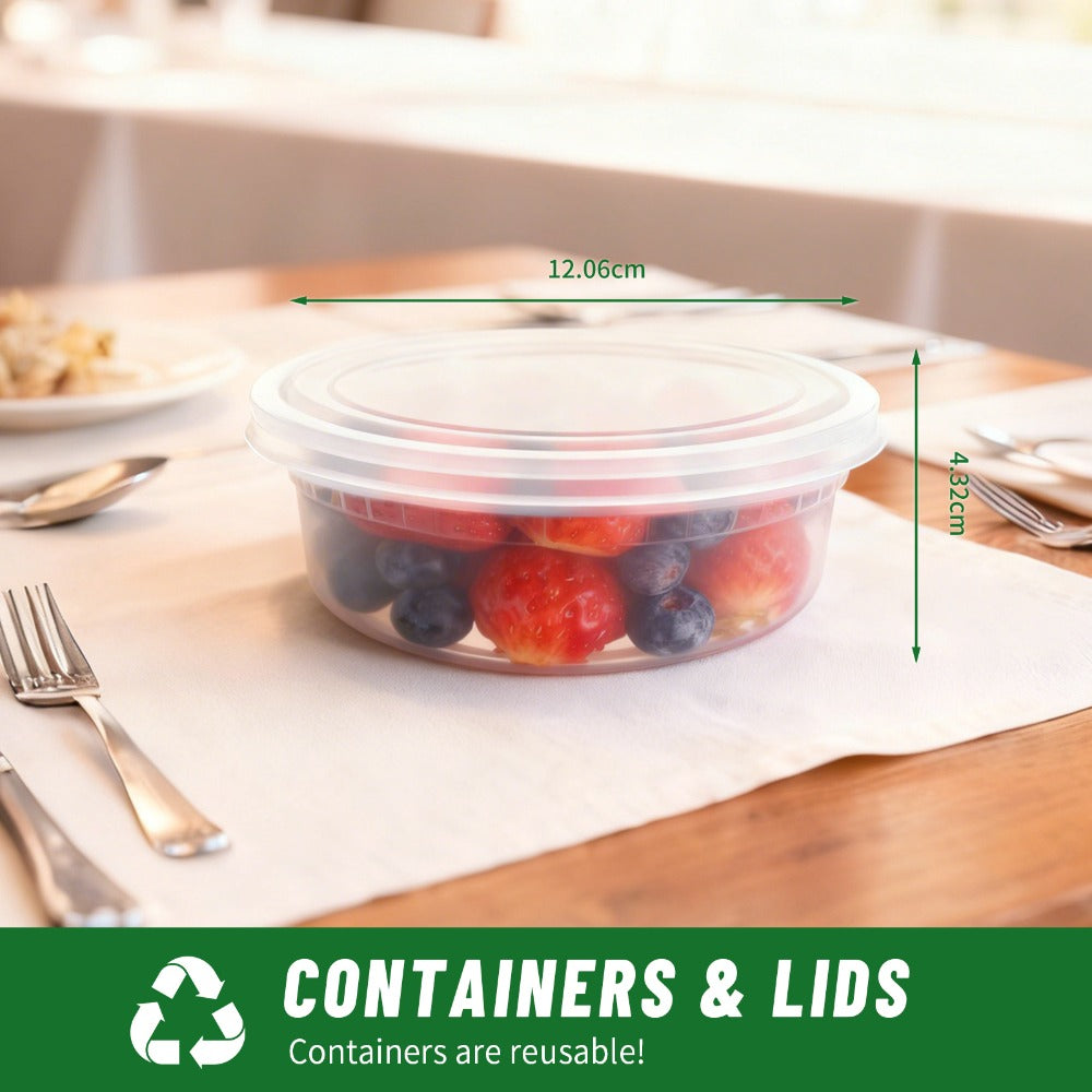 Deli Containers with Lids 48 Pack 8oz | BPA-Free Leakproof Meal Prep Containers | Microwave Dishwasher Freezer Safe Stackable Food Storage for Takeout Meal Preparation