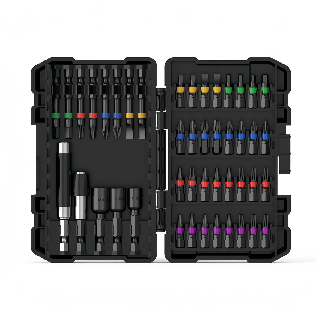 Impact Screwdriver Bit Set 45-Piece ¨C Heavy-Duty Torx, Phillips, Flat & Square Bits with Storage Box, Compatible with Impact Drivers for Automotive, Home Repair & DIY Projects