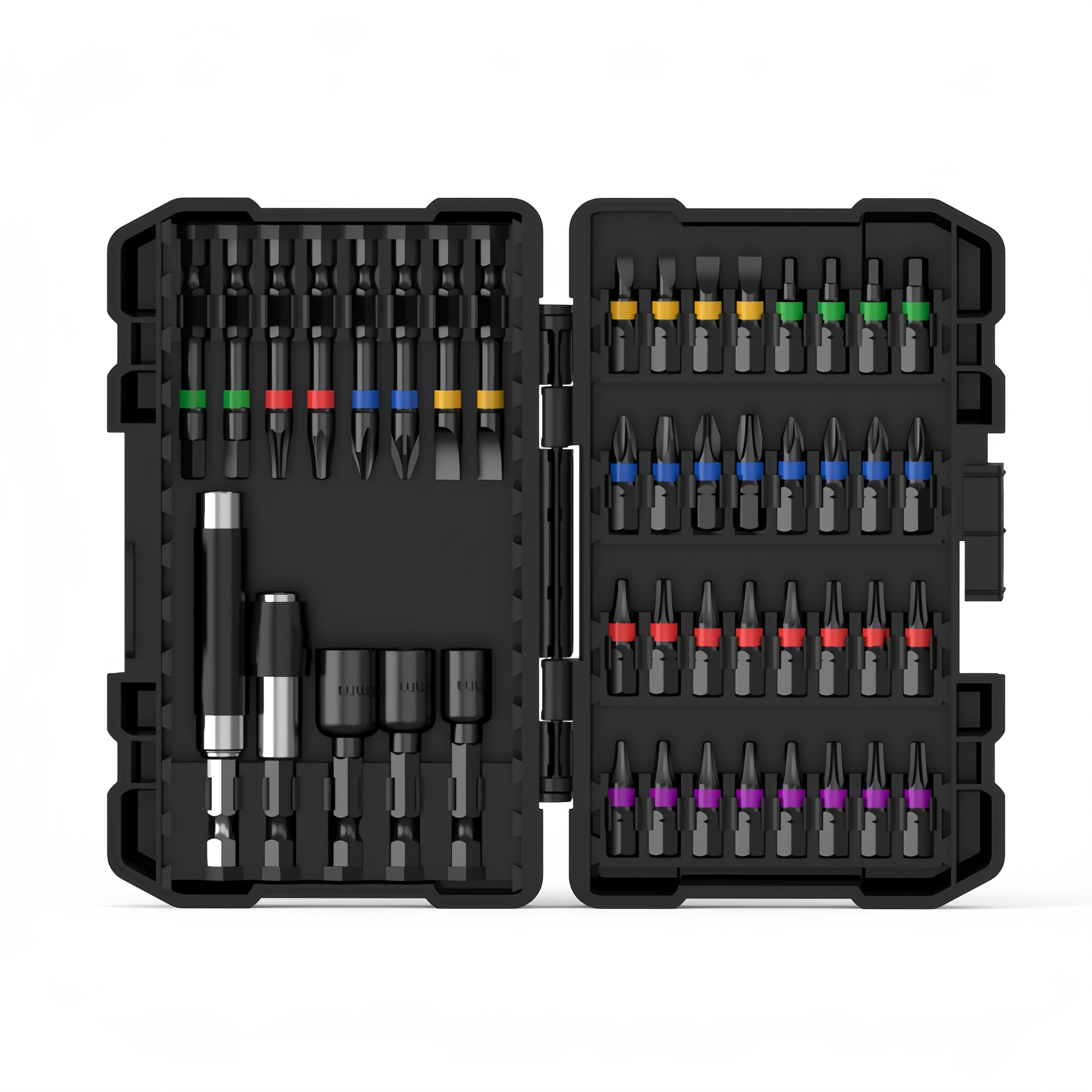 Impact Screwdriver Bit Set 45-Piece ¨C Heavy-Duty Torx, Phillips, Flat & Square Bits with Storage Box, Compatible with Impact Drivers for Automotive, Home Repair & DIY Projects