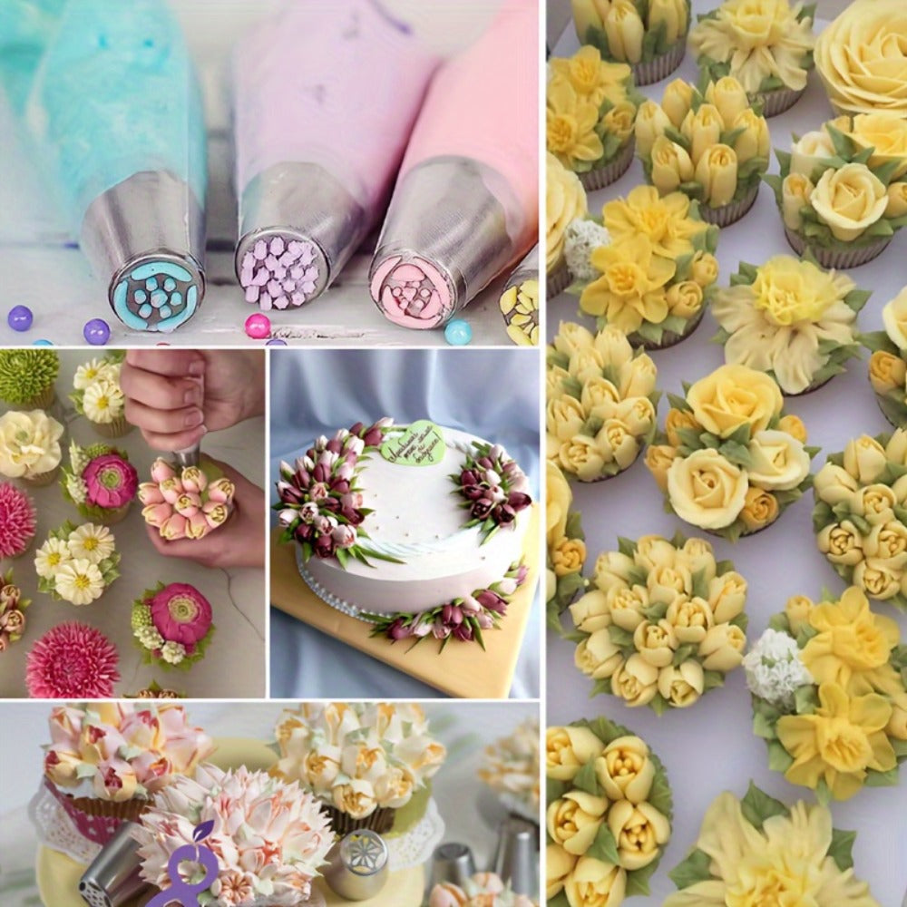 386 Pcs Cake Decorating Baking Set with Piping Nozzles & Frosting Tips ¨C Complete Beginner Baking Tool Kit with Floral Nozzles, Pastry Tips & Decorating Tools