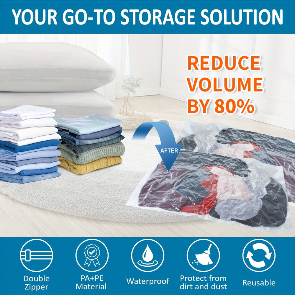 Vacuum Storage Bags Space Saver Bags for Clothes Comforters Bedding Travel Luggage ¨C Extra Thick Jumbo Seal Bags 4pcs 8pcs 10pcs 12pcs 20pcs 30pcs