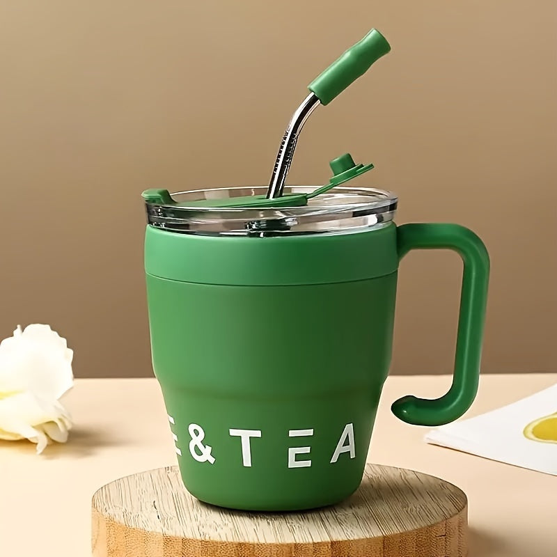 Insulated Stainless Steel Tumbler with Straw & Lid - 16oz Double Wall Vacuum BPA-Free Travel Mug for Hot & Cold Drinks