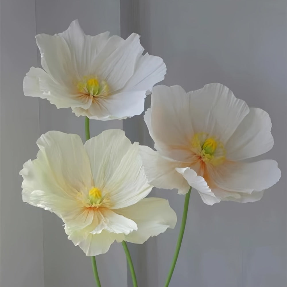 Giant Paper Poppy Artificial Flower - Super Large Floor Standing Fake Flower for Wedding Backdrop, Shop Window Display, Event & Party Decoration, Paper Art Floral Decor, Multiple Colors