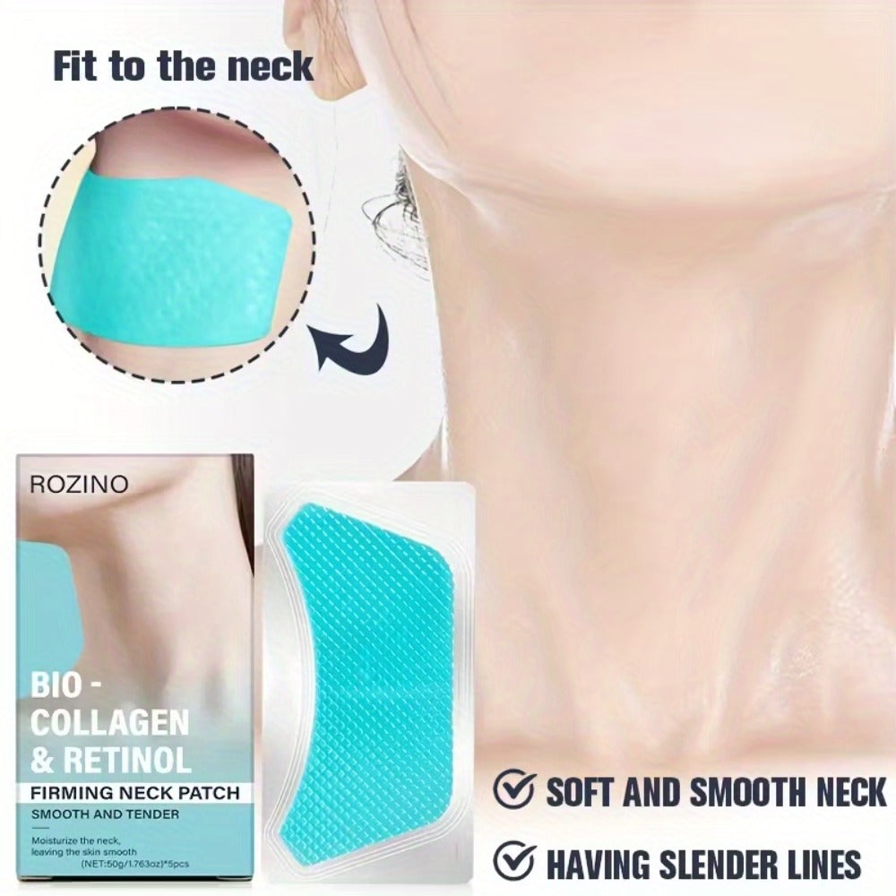 Bio-Collagen & Retinol Neck Firming Patches 10pcs ¨C Hydrating Gel Neck Mask for Tightening, Smoothing & Anti-Sagging, Hypoallergenic for All Skin Types
