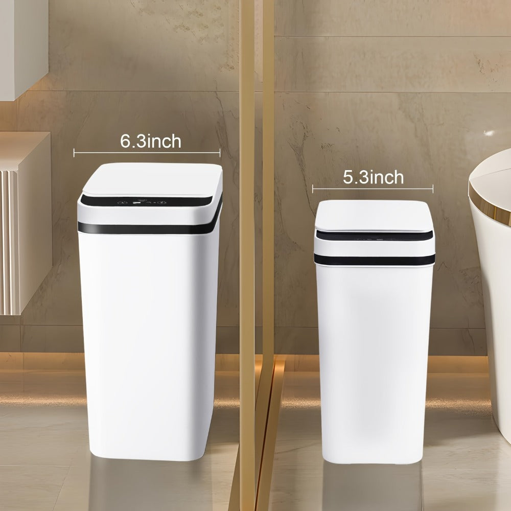 Motion Sensor Trash Can 2 Pack Touchless Automatic 4.2 Gal and 2.6 Gal with Lids Narrow Electric Garbage Bin for Bathroom Bedroom Office