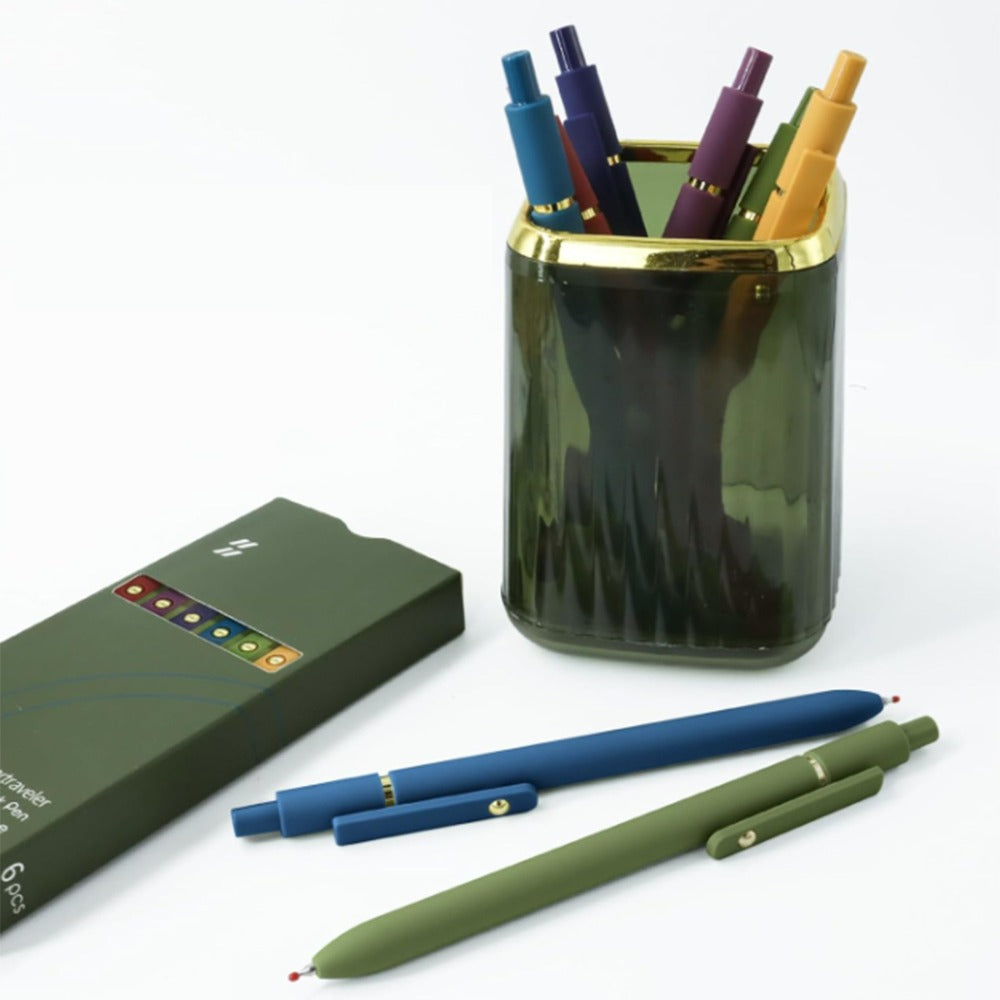 Gel Pen Set 25-Pack ¨C 5 Multicolor Pens + 20 Black Refills 0.5mm Fine Point Quick-Drying Smooth Writing No Feather Ink for Office School Journaling Gifting Vintage Morandi Gradient