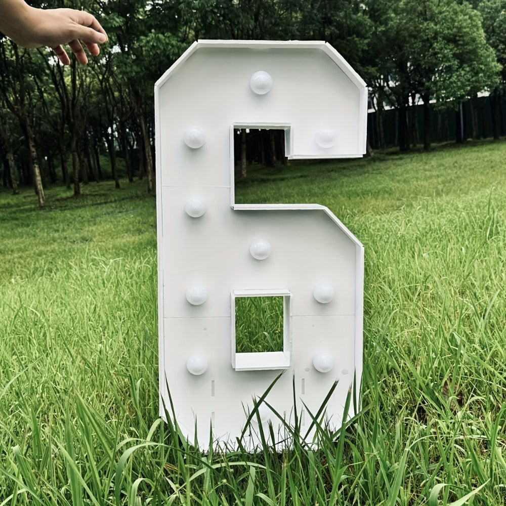 3ft Glowing Number Sign ¨C Warm White LED 3D KT Board 36 Inch Freestanding Party Decoration for Birthday Anniversary Wedding