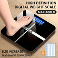 USB Rechargeable Bathroom Scale 400lb ¨C Smart Digital Body Weight Scale, HD LCD & Fahrenheit Temperature Display, kg/lb Switch, Ultra-Wide Platform, USB Charging or Battery Powered, Black & Pink