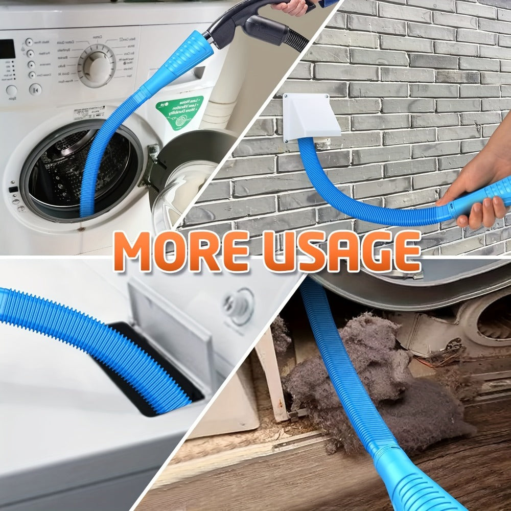 Dryer Vent Cleaner Kit 2pcs Vacuum Hose Attachment Replacement Parts Lint Trap Brush Flexible Dryer Duct Cleaning Tool for Dryer Vent Removal Blockage Prevention Home Laundry