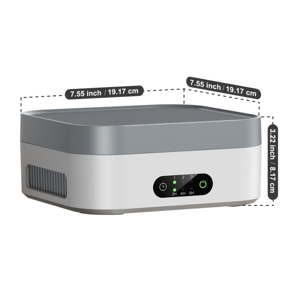 True HEPA Air Purifier for Home & Bedroom Up to 600 Sq Ft | USB-C Powered, 16dB Sleep Mode, Touch Screen Timer, 3-Stage Filtration | Removes Pets, Dust, Pollen, Smoke & Odors | Portable Grey & White