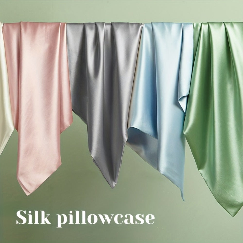 Silk Pillowcase 22 Momme ¨C Satin Weave Mulberry Silk with Hidden Zipper for Hair & Skin Health, Standard Queen King ¨C Multiple Colors
