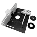 Aluminum Router Table Insert Plate with Fence & Miter Gauge - Precision Woodworking Tool, Dual Function Design, No Electricity Required, Compatible with Standard Router Tables for DIY & Cabinet Making