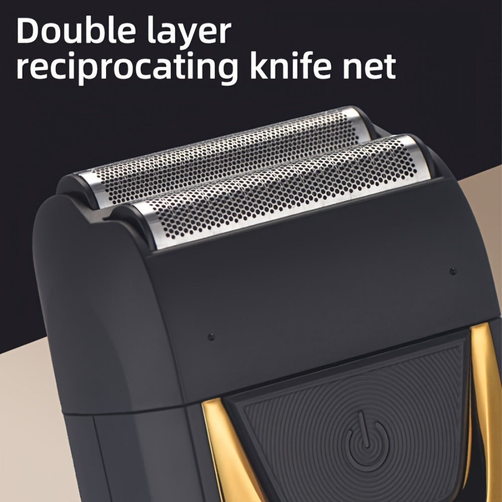 Electric Foil Shaver for Men Professional Rechargeable Hair Trimmer Wet Dry Electric Razor Close Shave Home Grooming Tool Father's Day Gift Golden