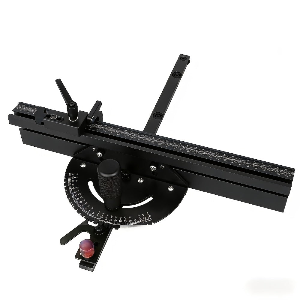 400mm Woodworking Angle Gauge with Adjustable Fence & Guide Rail ¨C Precision Miter Measuring Tool Compatible with 30mm & 45mm T-Track for Table Saw Router
