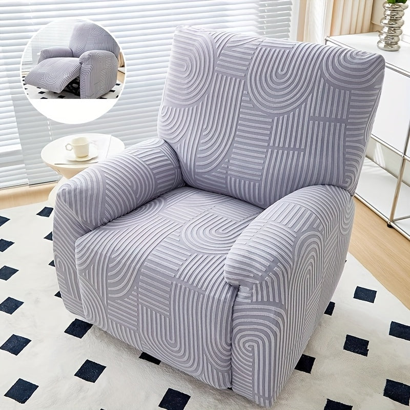 Recliner Chair Cover Elastic Jacquard Single Seat Armchair Slipcover Stretch Furniture Protector for Living Room Bedroom Office Relaxing Reclining Chair Sofa Cover Multiple Colors