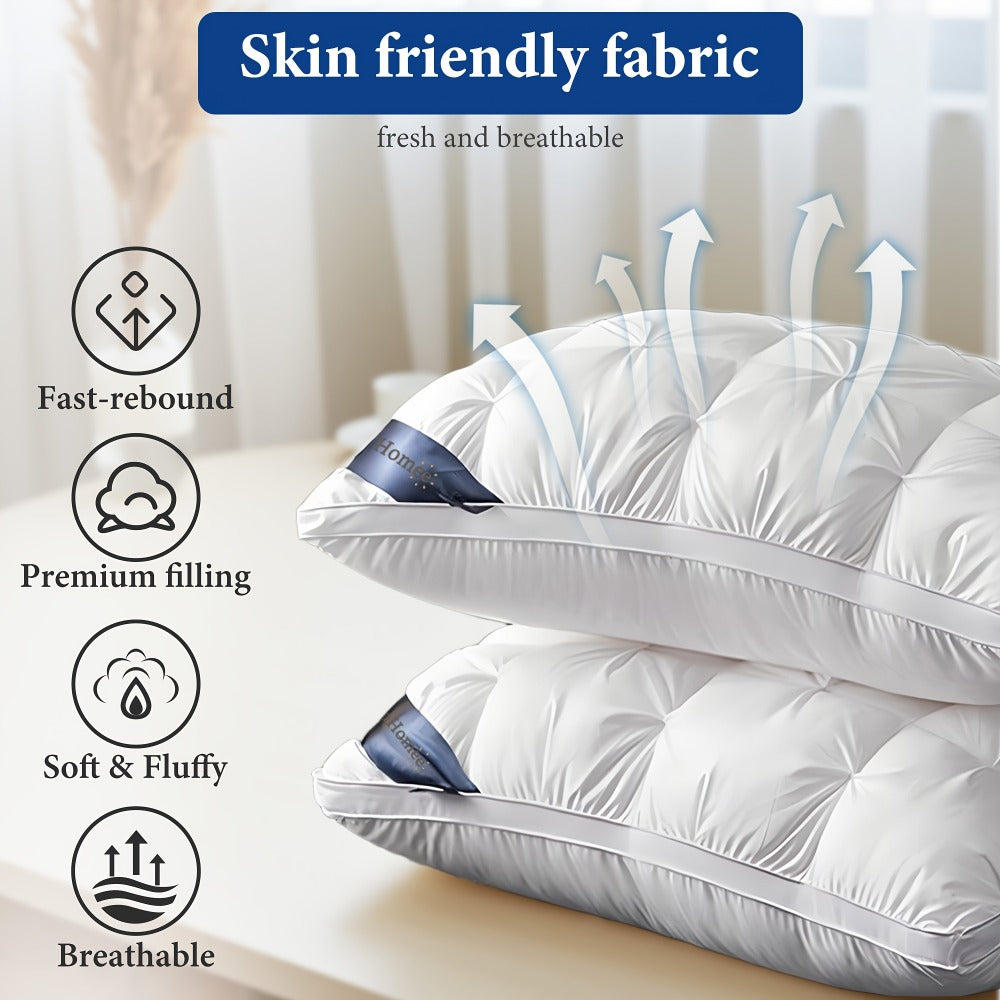 Bed Pillow 2 Pack Hotel Quality Twisted Flower Design 900g Fill - Adjustable Zipper Closure Breathable Polyester Sleeping Pillow for Side Back Stomach Sleepers, Luxury Soft Support Pillow Set