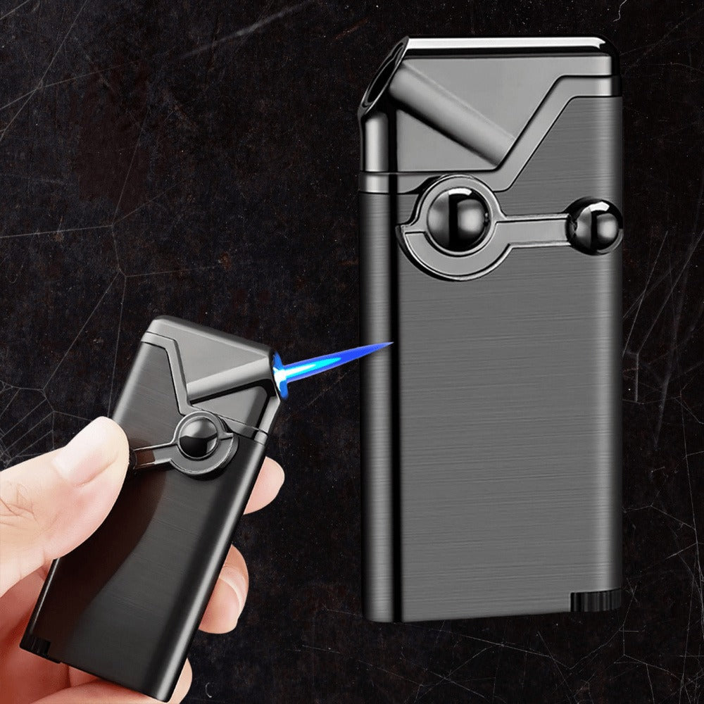 Rocker Ignition Jet Torch Lighter Metal Windproof Refillable - Adjustable Flame for Kitchen, Candle, Aromatherapy & Outdoor Use | Best Gift for Men | Butane Not Included