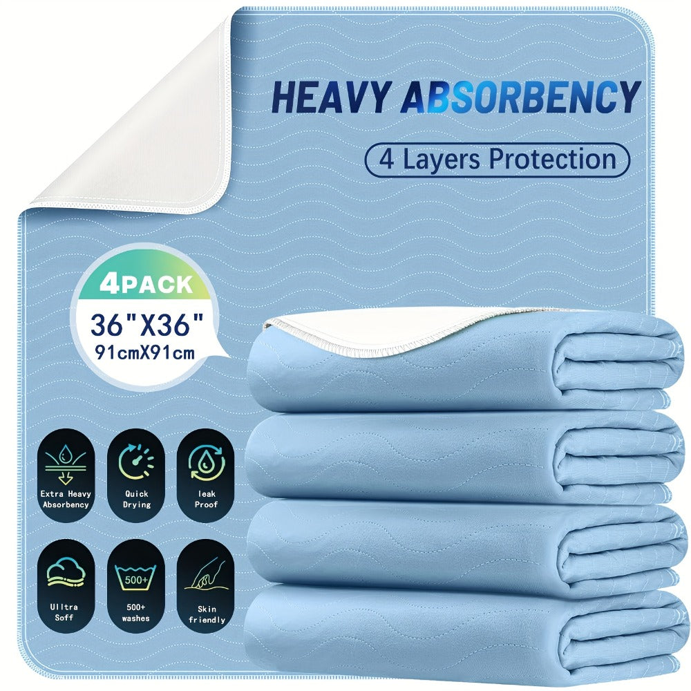 Washable Reusable Underpads 36x36 Inch Extra Heavy Absorbency Waterproof Bed Pads for Adults Kids and Elderly Quick Drying Leak-Proof Mattress Protector Pee Pads for Dogs and Puppies Couch Sofa Floor Protection