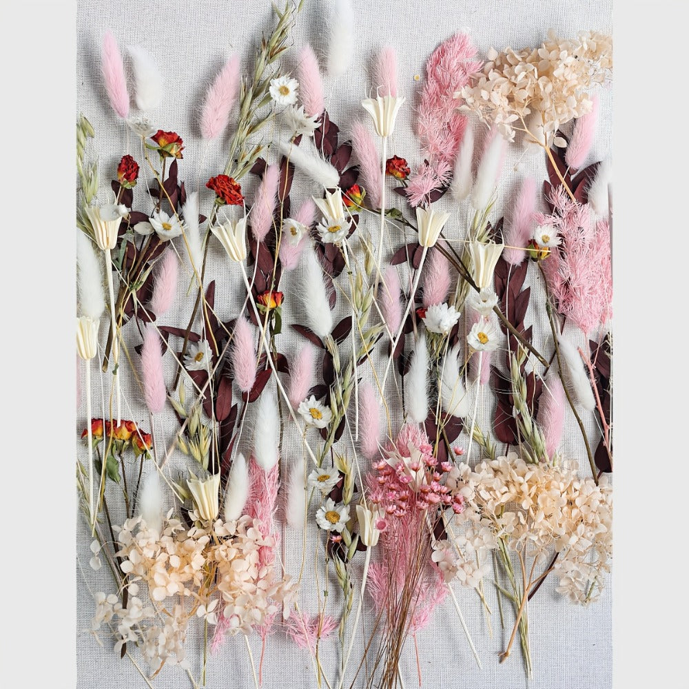 Dried Flower Bouquet with Pampas Grass - Boho Wedding Centerpiece Dried Floral Arrangement for Cake Table Boutonniere Groom Home Vase Decor Long Lasting Botanical Gift, Style 1 & 2