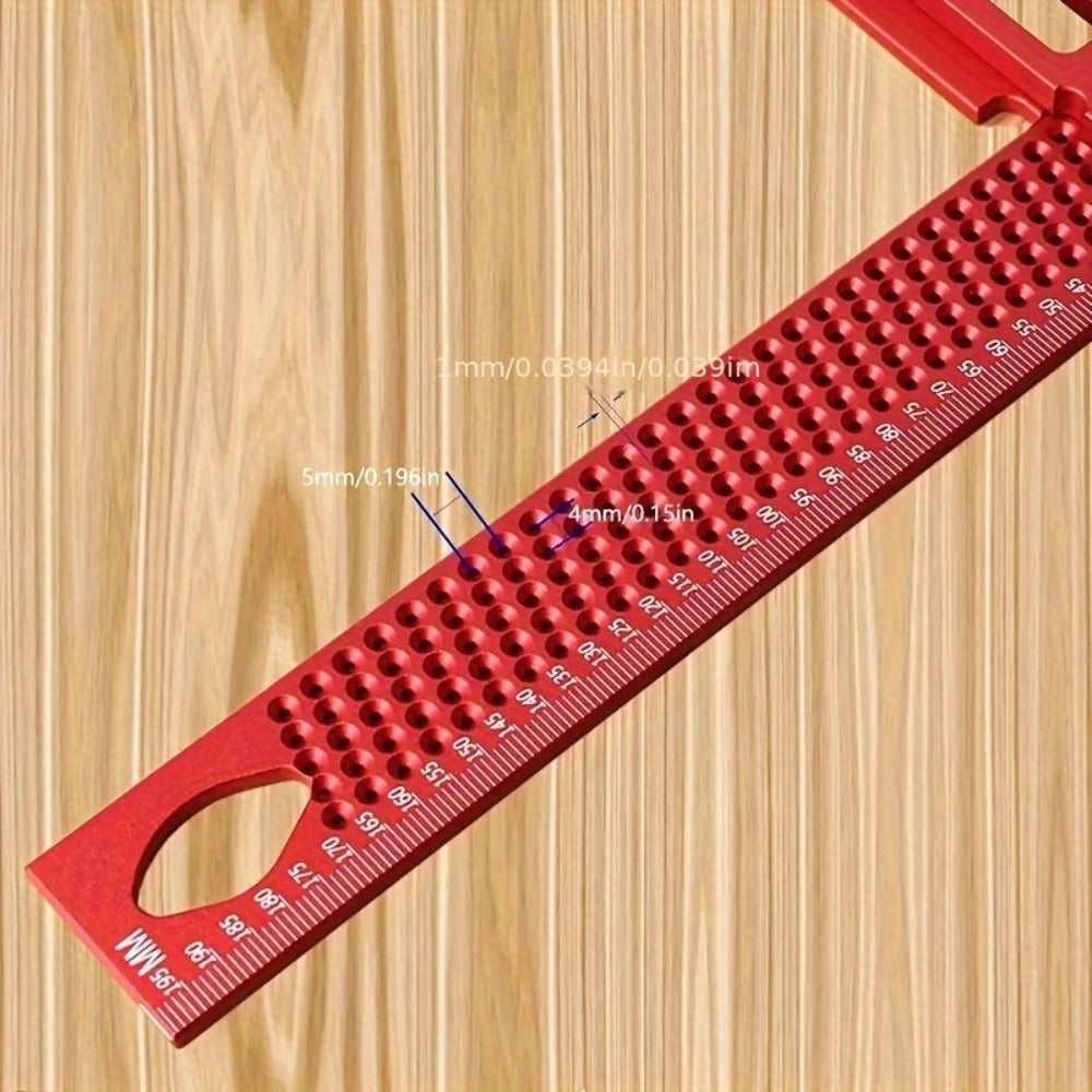 T-Square Marking Gauge 200mm Aluminum Alloy Woodworking Cross Calibration Height Ruler Precision T-Type Layout Tool for Carpentry DIY