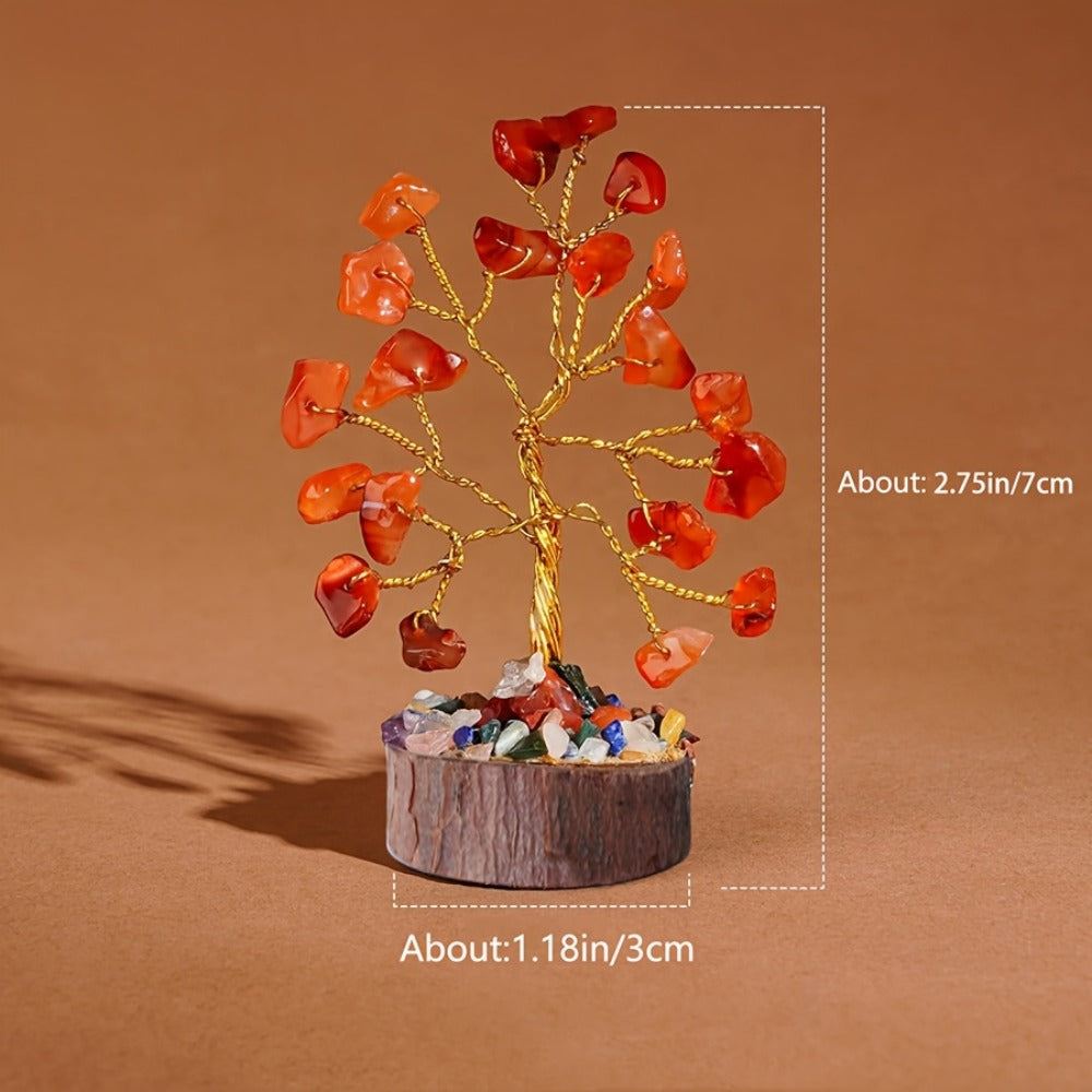 Crystal Tree Set 12-Piece 7 Chakra Handmade Stone Tree Home Decor Gift