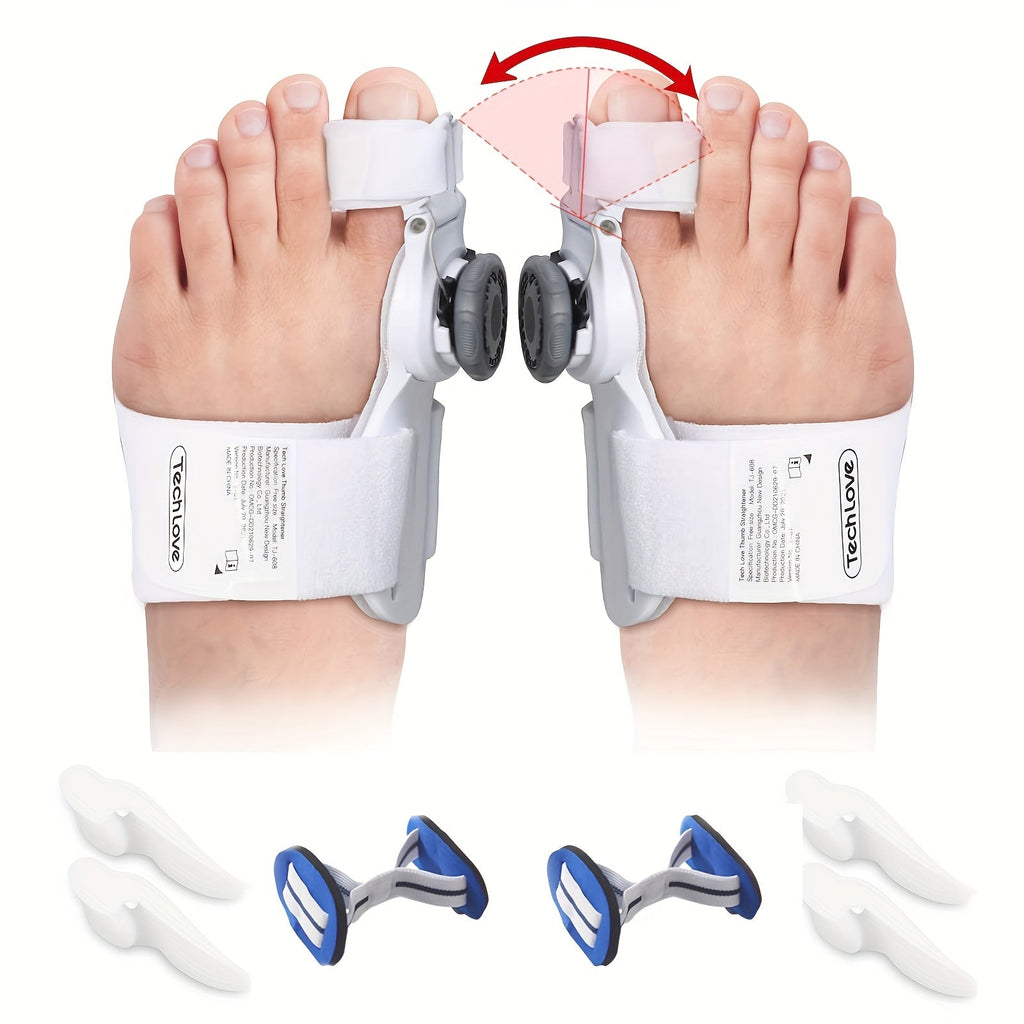 Bunion Corrector for Women & Men 2 Pack - Adjustable Big Toe Straightener with Soft Pad, Breathable Anti-Slip Hallux Valgus Relief Splint for All-Day Comfort